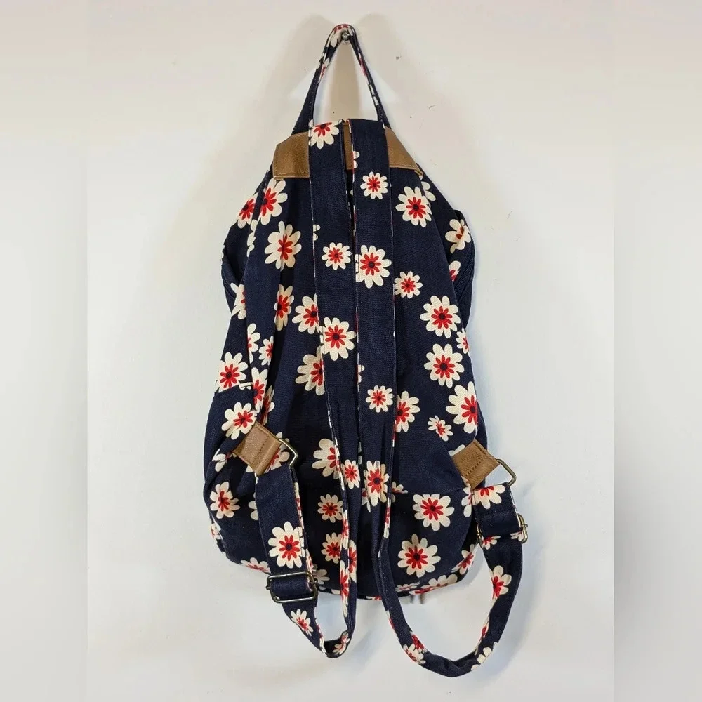 Forever 21 - floral backpack, blue/red/white